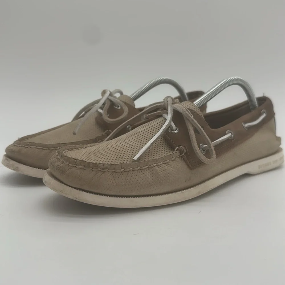 Sperry Billfish Top-Sider Brown and Tan Vented Boat Shoes Mens Size 10M